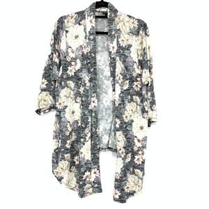 Torrid 3/4 Sleeve Cardigan Sweater Womens Size 2X Multicolor Floral Print